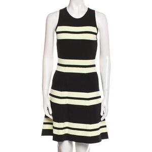 A.L.C. Black and Cream Striped Mini Dress